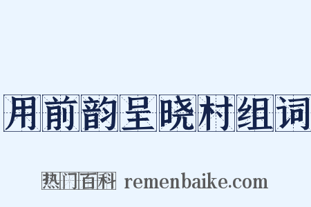 用前韵呈晓村组词是什么意思的图片